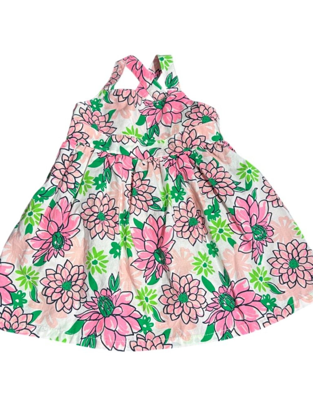 Just One You By Carters Floral Sundress Infant Pink Green Dress Flowers Sz 6M